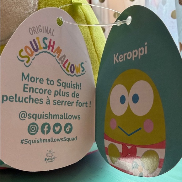Sanrio Keroppi Plush in Green and Pink Squishmallows - Picture 6 of 7
